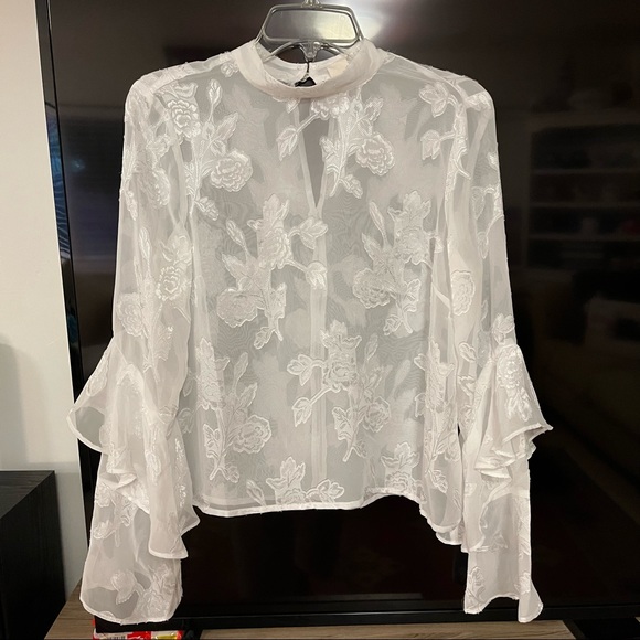 Nordstrom Wild Pearl Sheer Blouse - Picture 3 of 6